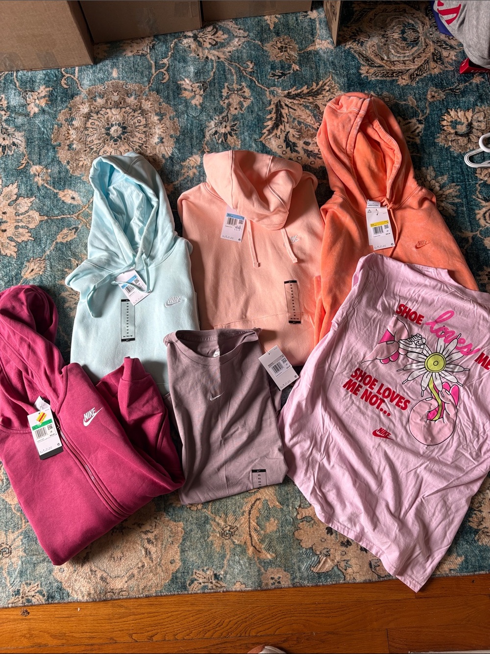 Nike Hoodie and Tops Bundle - Pink, Coral, Peach, Mint, Lavender